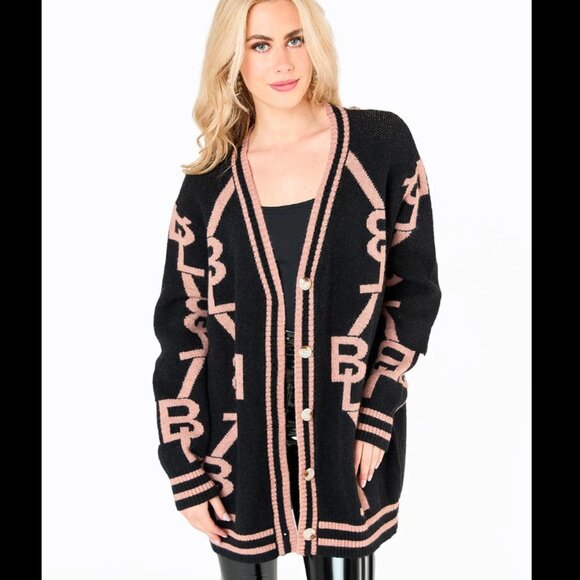 Varsity Saddle Cardigan - Picture 2 of 9